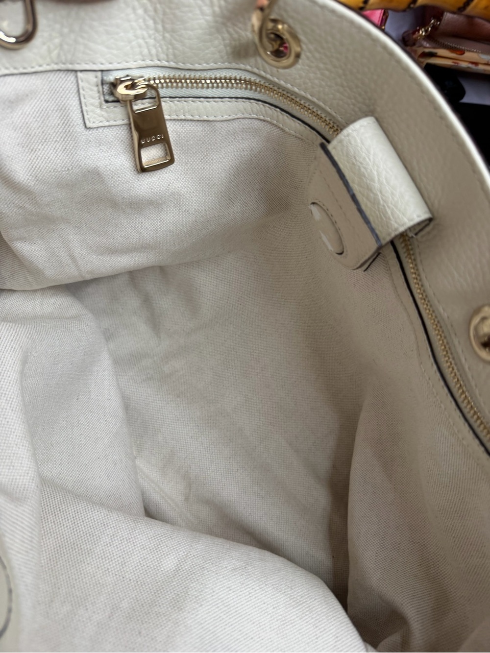 Gucci Large bamboo handle Shopper Tote with Fox Fur Bag Charm And Bag Strap - Picture 14 of 16